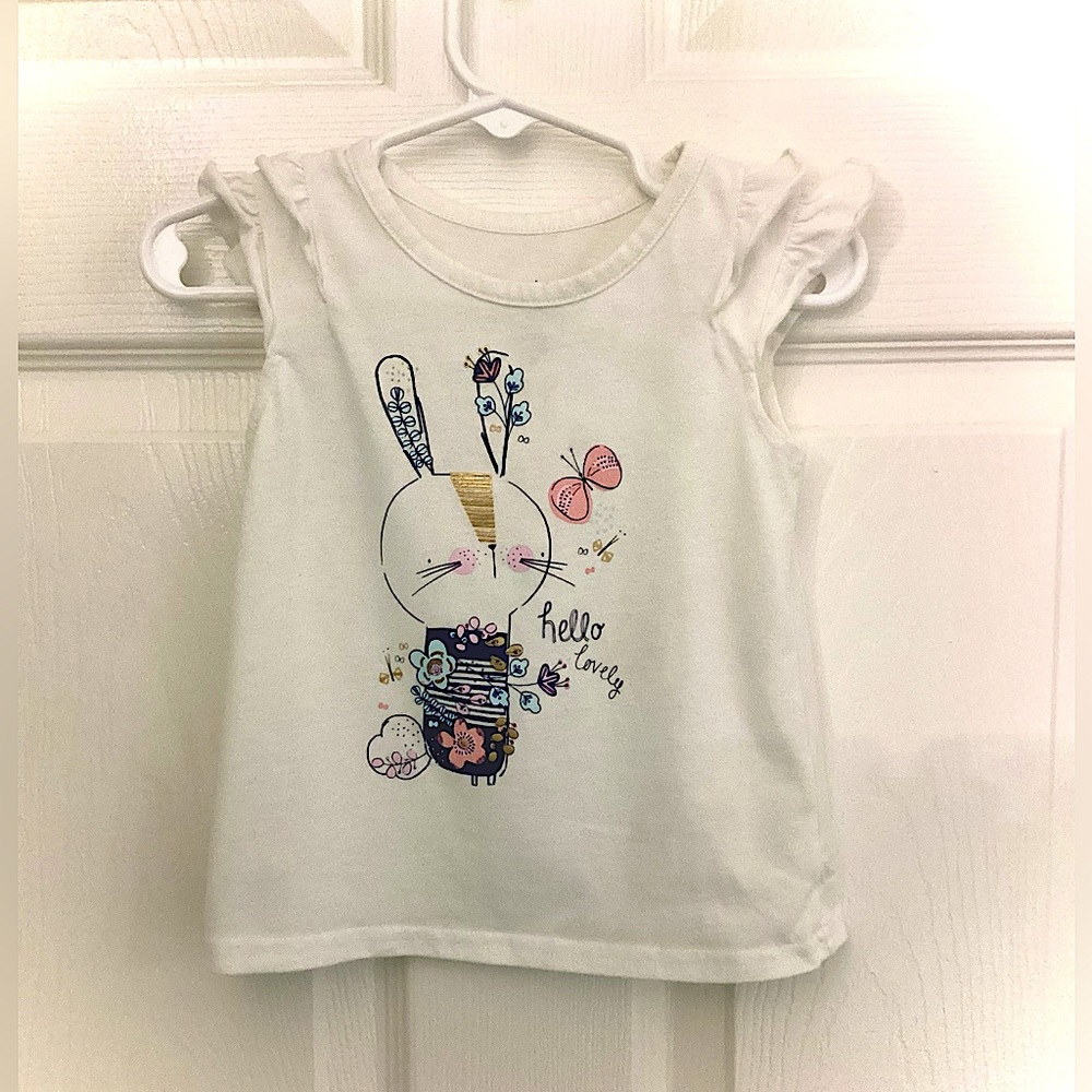 Hello Lovely Bunny Ruffled T Shirt